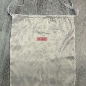 Pink Palm Puff Palm Print Satin Drawstring Bag Only